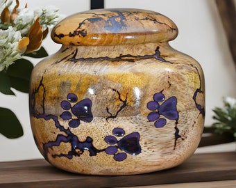 Personalized Wooden Pet Cremation Urn: Engraved Memorial Box