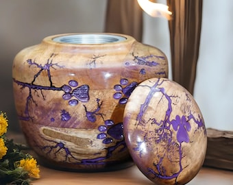 Handcrafted Wooden Pet Urn: Dog, Cat Ashes Memorial Box
