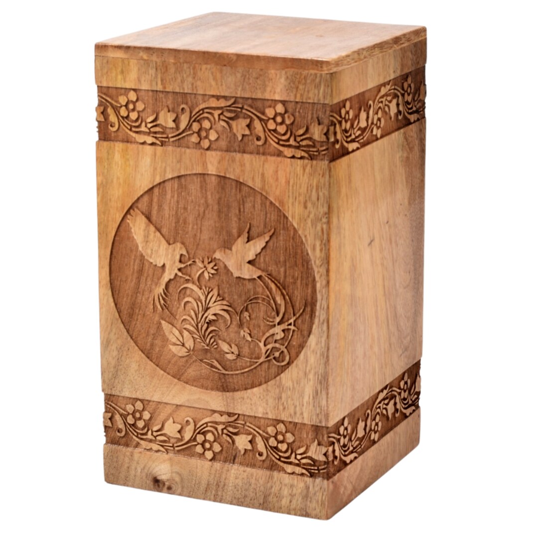 EMPORIUM Mango Wood Urn for Human Ashes tree of Life Flying Etsy