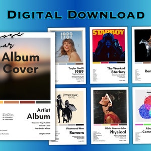 Choose Your Own Album Poster, Custom Album Poster, Album Cover, Artist & Track List, Singer Poster, Wall Art, Wall Decor,  Music Lover Gift