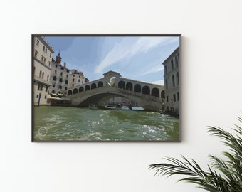 Rialto Bridge, Venice, Italy, Digital Download, Cityscapes, Digital Prints, Poster and Wall Art, Travel Poster