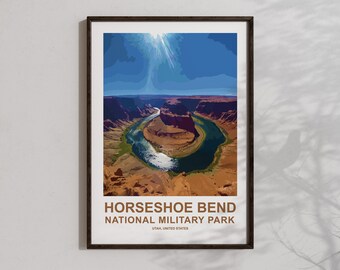 Horseshoe Bend,National Military Park, UTAH, Colorado River, Digital Prints, Poster and Wall Art, Travel Wall Art