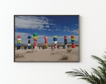 Las Vegas, Seven Magic Mountains, Digital Download, Digital Prints, Poster and Wall Art, Travel Poster