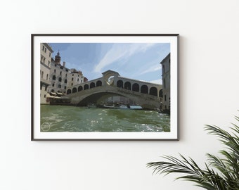 Rialto Bridge, Venice, Italy, Digital Download, Cityscapes, Digital Prints, Poster and Wall Art, Travel Poster