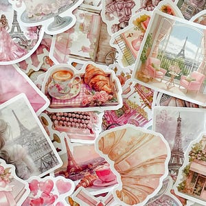 Dream of Paris Random Stickers, Assorted Sticker Pack, Scrapbook Stickers, Junk Journal, Pinterest Aesthetic Stickers, Travel Sticker