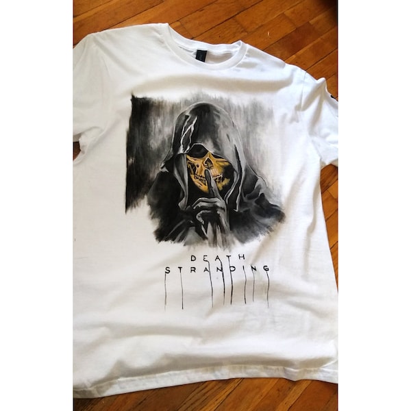 Hand Painted T shirt from 100% cotton - Higgs Monaghan - Death Stranding video game character