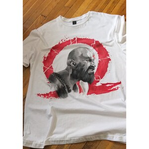 Hand Painted T shirt from 100% cotton - Kratos - God of War Ragnarok  video game character