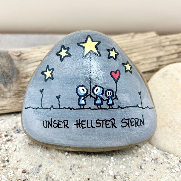 Gedenkstein Sternluftballon | Grabschmuck | Steinbild | Trauer Familie