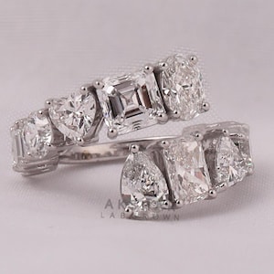 4.00 TCW Multi Shape Lab Grown Diamond Bypass Ring