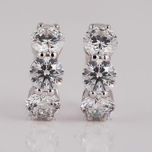 Diamond Huggie Hoop, Diamond Cartilage Hoop, Diamond Helix Hoop, Diamond Huggie Hoop Earring, Lab Grown Diamond Option, Single or Pair