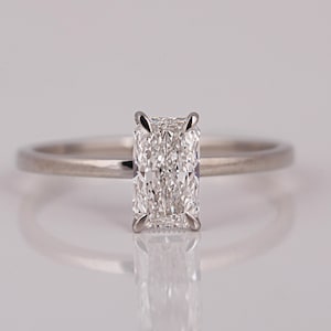 1.50 CT Radiant Cut Lab Grown Diamond Solitaire Ring: 14K Gold Engagement, IGI Certified