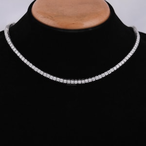 14K Gold Lab Grown Diamond Tennis Necklace - 12.50 TCW