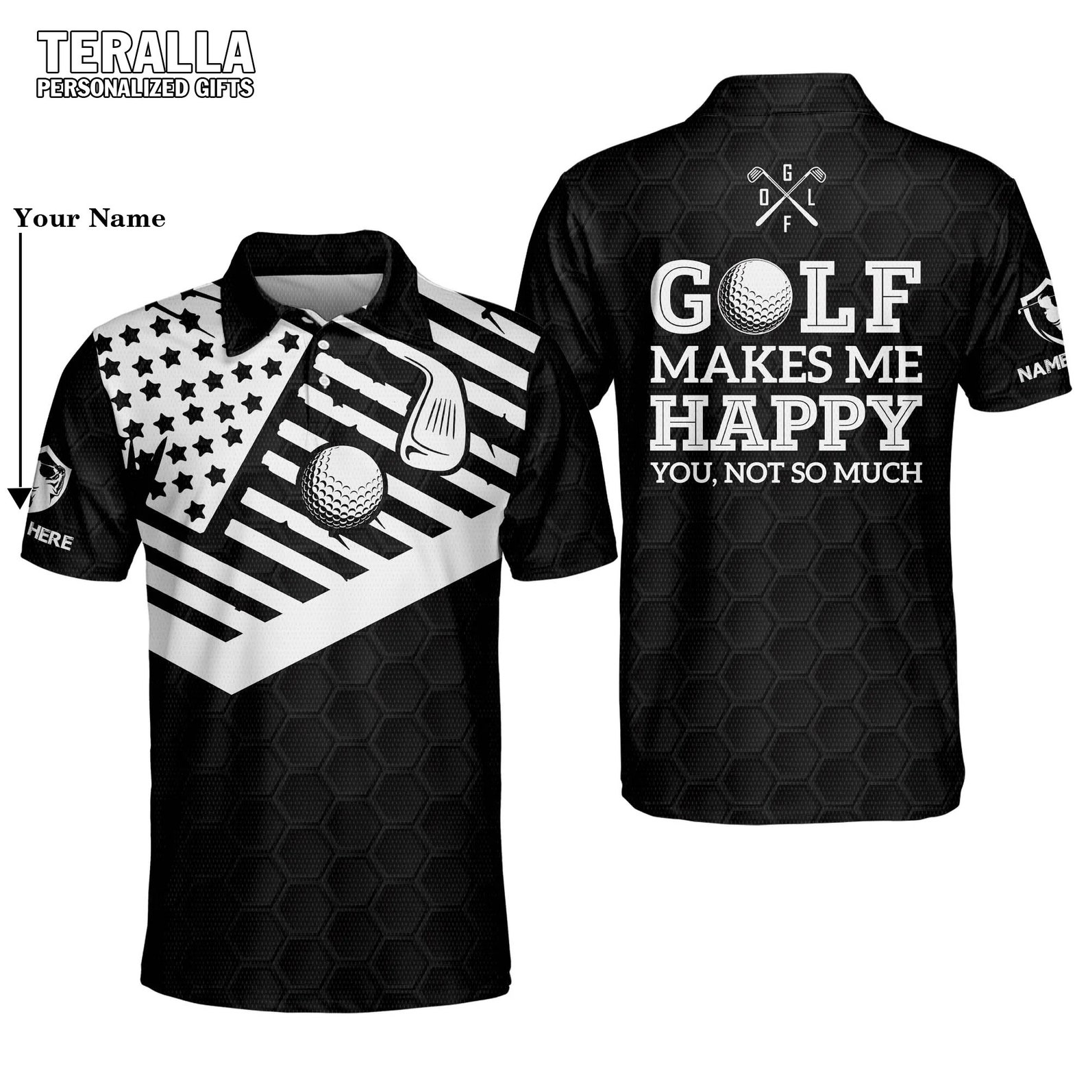 Personalized Funny Golf Shirts for Men Golf Makes Me Happy - Etsy