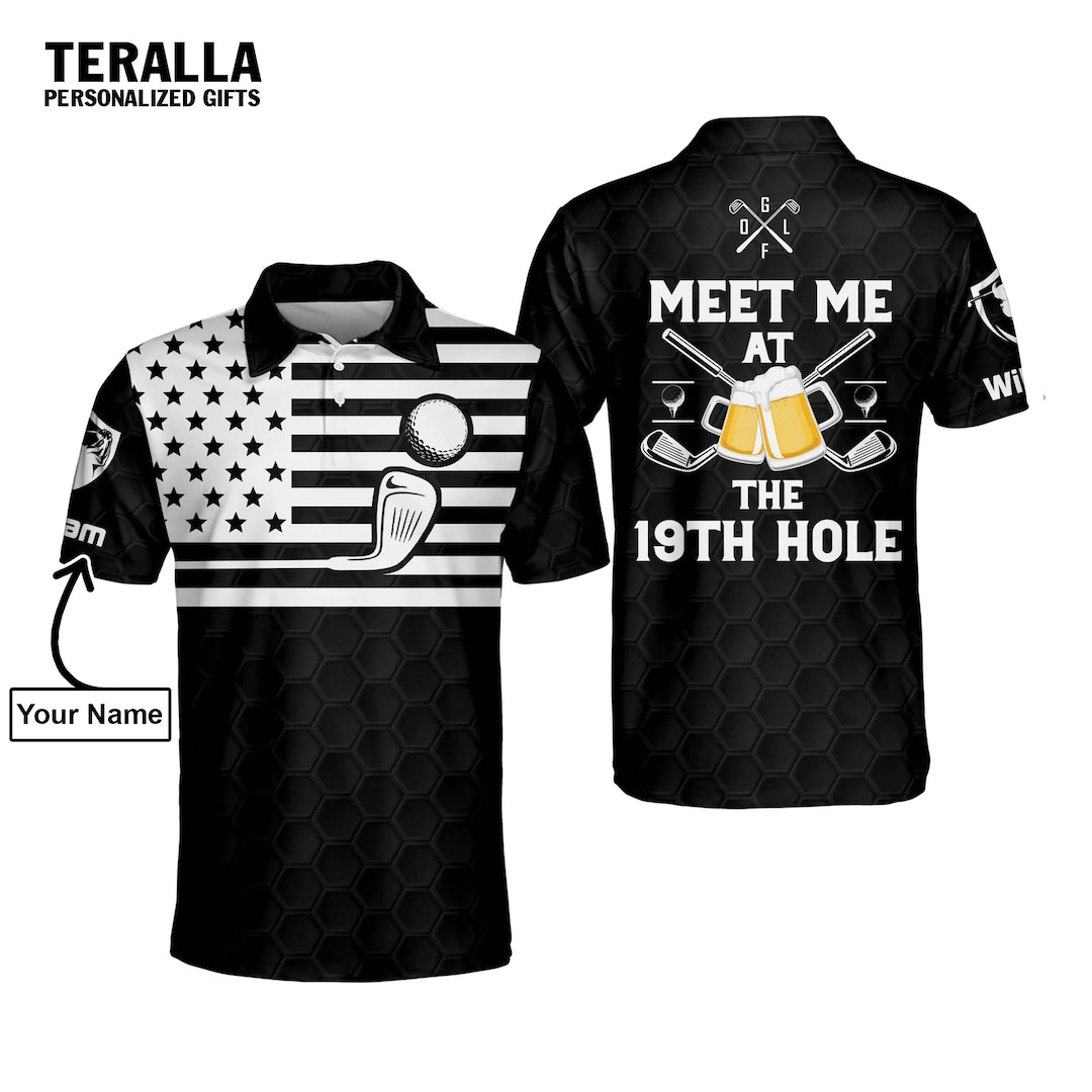 Personalized Funny Golf Shirt for Men, Meet Me at the 19th Hole Funny