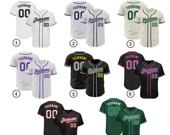 Custom 08 Style Colors Pinstripe 3D Unisex Baseball Jersey Shirt