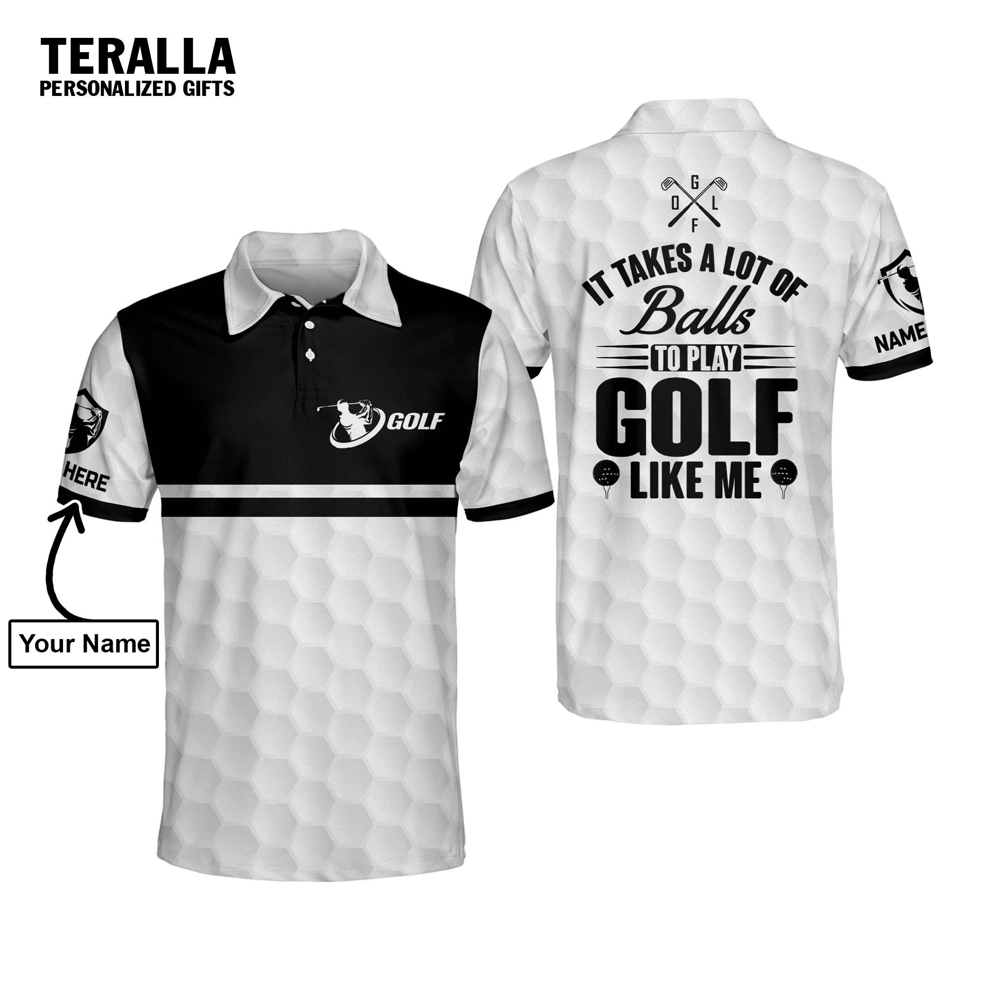 Personalized Crazy and Wild Golf Polo Shirt for Men It Takes A Lot Of Balls  To Golf Mens Golf Polo Shirt