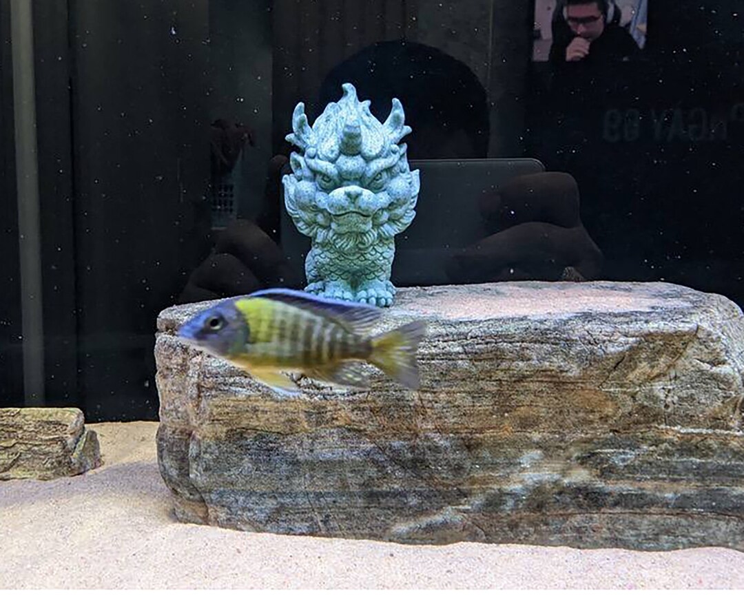 Stone Standing Unicorn Statue Aquarium Stone Decor Aquarium Decoration