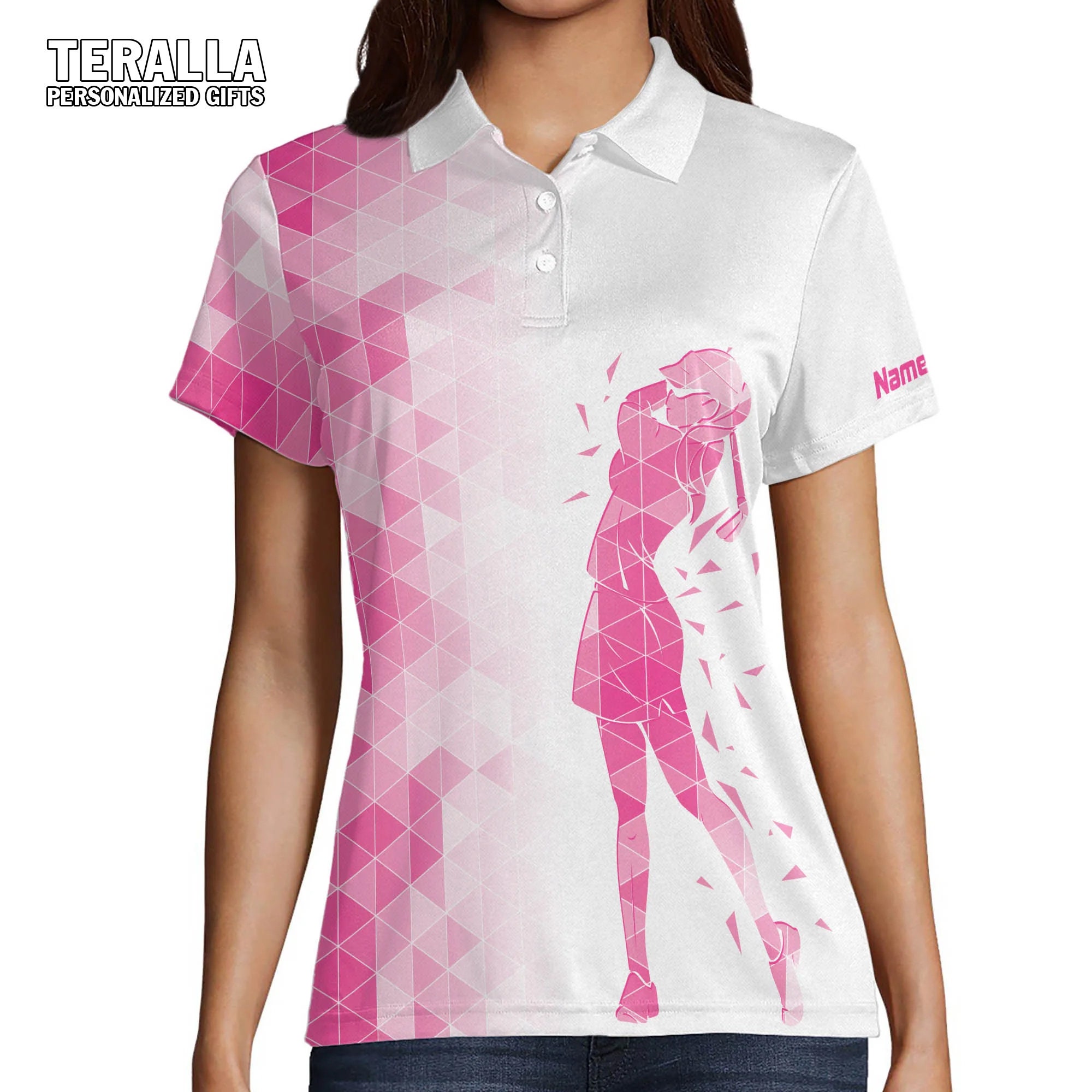 Pink Funny Womens Golf Polo Shirt Golf Polo Golf Polo Team sold by