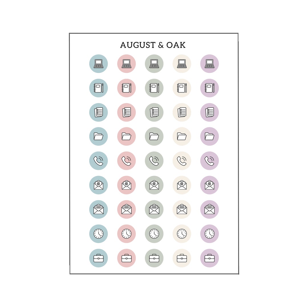 EDITABLE: 315 Office Icon Stickers for Planners, Calendars and ...