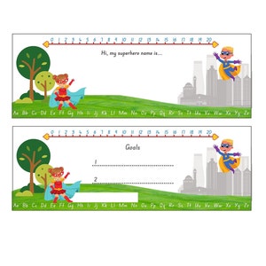 BEARBEITUNGSFÄHIG: Schreibtischplatten, Rollwagen/Tote-Tablett und Job-/Namensetiketten - NSW & AKT Foundation Font - Lehrerressourcen, Klassenzimmer-Ressource