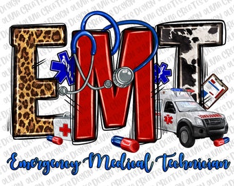EMT Emergency Medical Technician png sublimation design download, Paramedic png, western EMT png, sublimate designs download