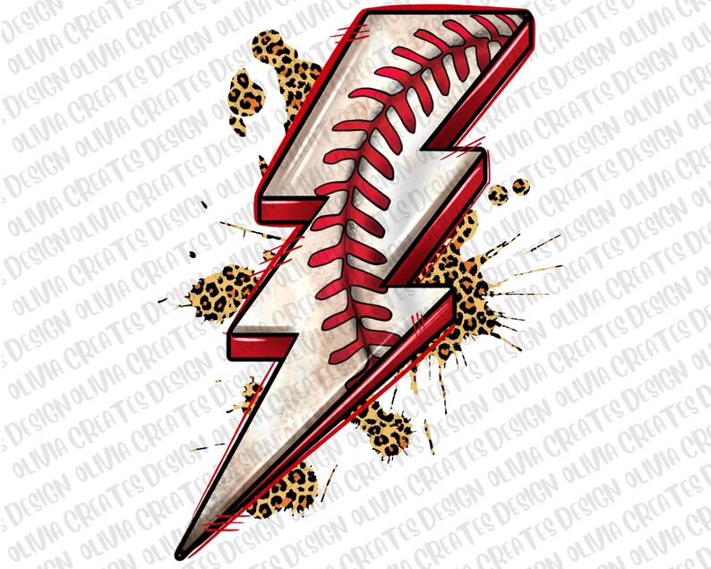 Baseball Lightning Bolt Png Sublimation Design Dowload Sport Etsy