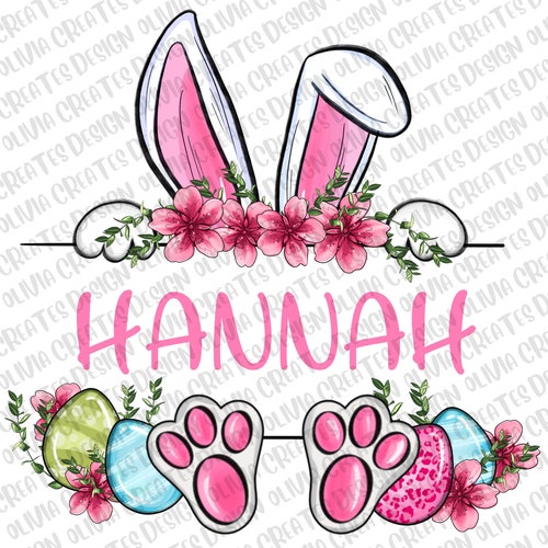 Easter Bunny Name Frame Png Sublimation Design Download - Etsy