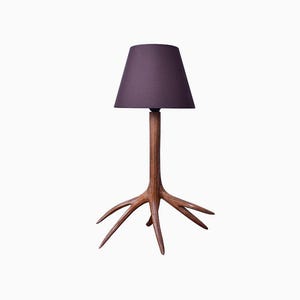 Rustic antler table lamp for cabin decor, lodge style lighting, farmhouse nightstand lamp, nature-inspired home accent