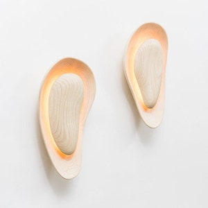 Oak Wood Wall Lamp: Linear Minimalist Design, E27 Socket