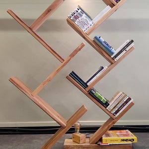 Handcrafted Solid Wood Interlocking Bookshelf | Modern Minimalist Design
