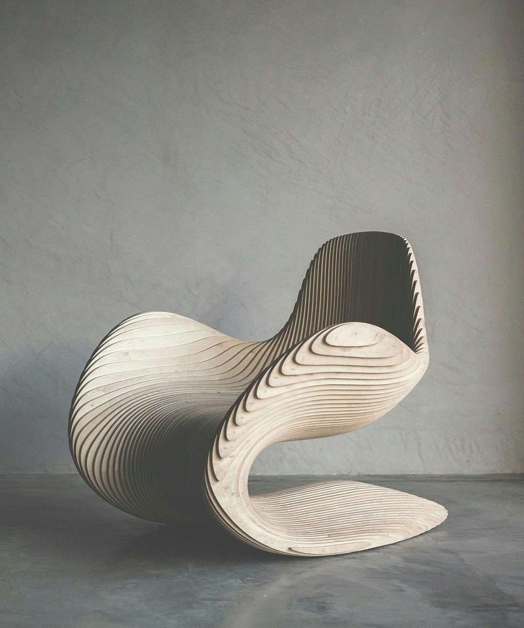 Buy Handmade Parametric Wooden Chair: Modern Walnut Wood Design Online in  India