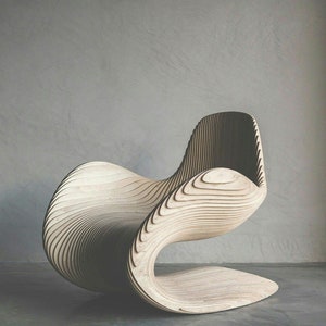 Handmade Parametric Wooden Chair: Modern Walnut Wood Design
