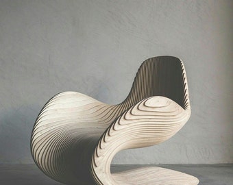 Handmade Parametric Wooden Chair: Modern Walnut Wood Design