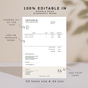 Invoice Template editable Small Business