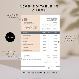 Business Invoice Template CANVA