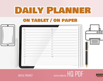 Simple To Do List Printable | Chore List Adult | Hourly Printable Planner |  Daily Agenda Printable | Landscape Calendar | Daily To Do Plan
