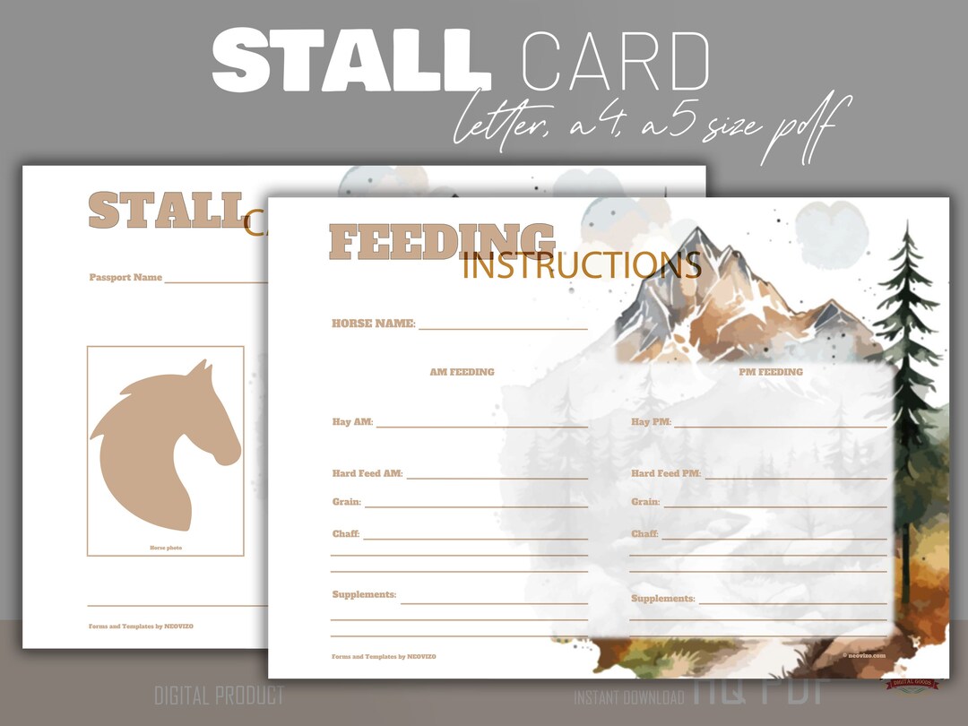 Form, Stable Card, Stall Sign for Horses, to Storing the Most Important