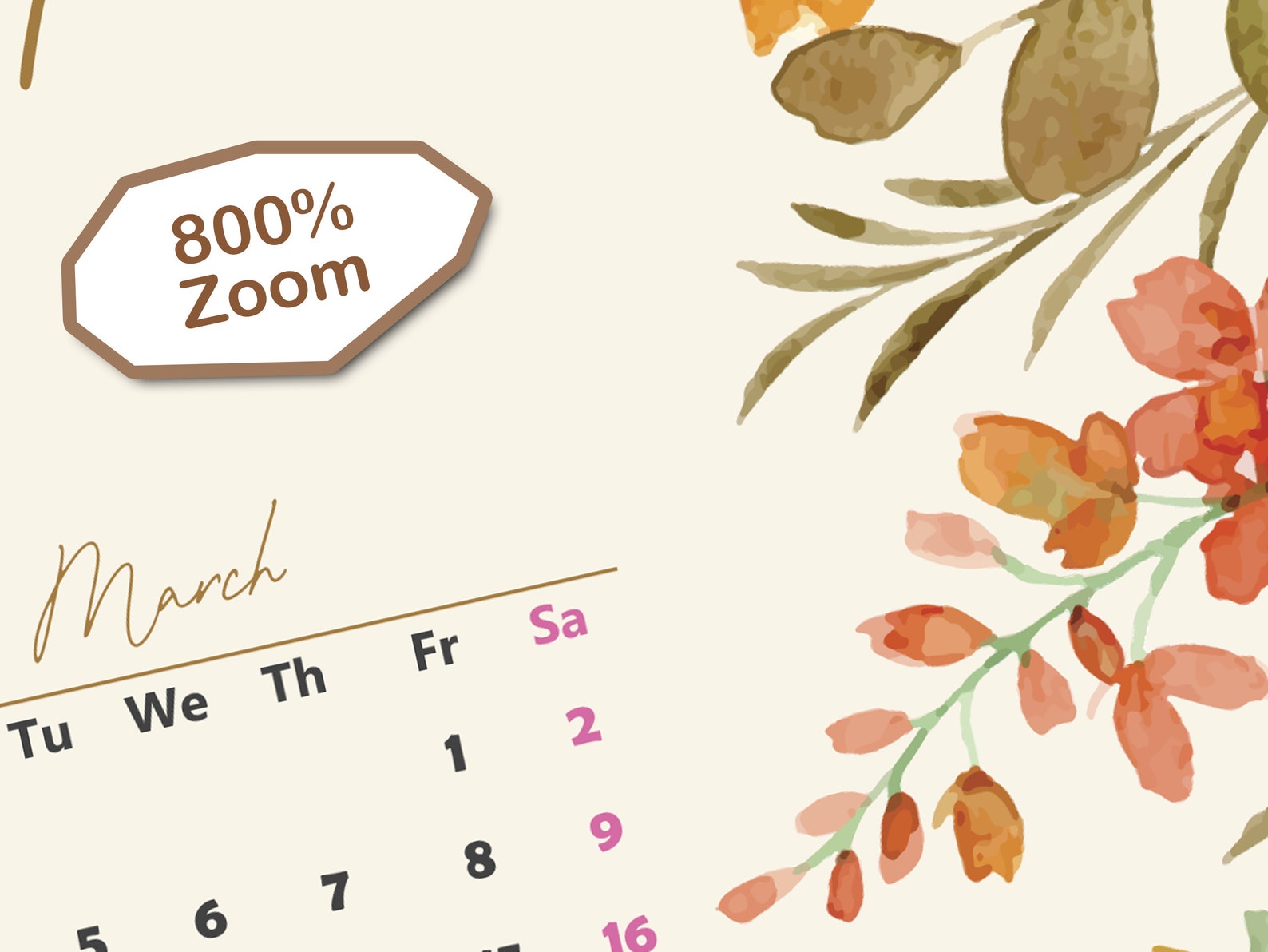 Wall Calendar 2024 PDF Printable 2024 Calendar in Frame Etsy