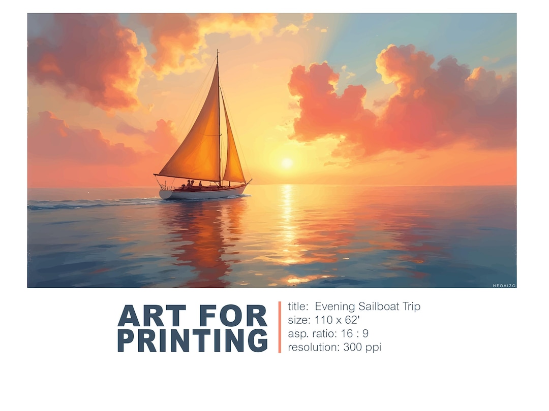 Sunset at the Beach Golden Hour, Sea Art Print Bedroom Wall Decor ...