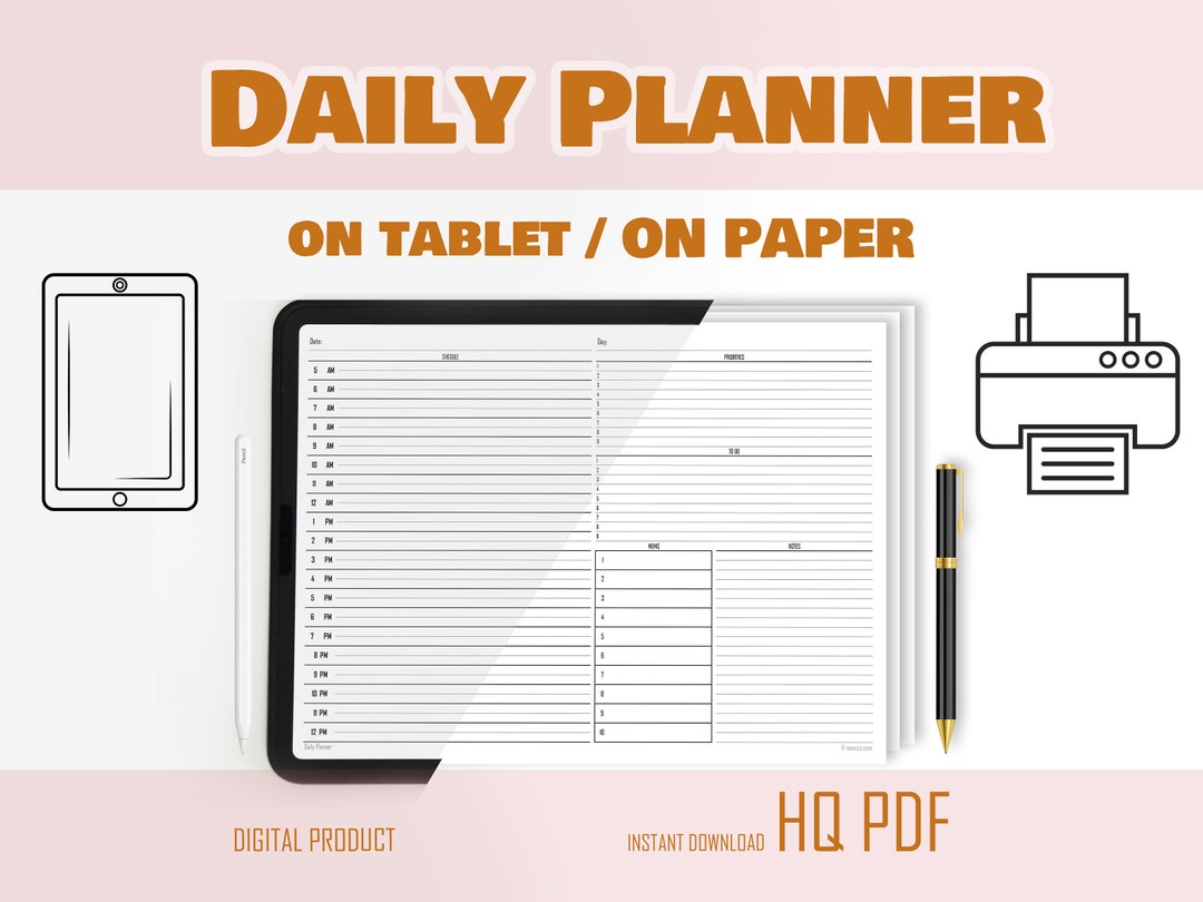 Hourly Planner Inserts Daily Time Sheet Log Book Undated Etsy
