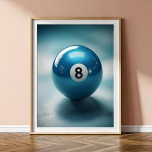 Art For Walls – A Magic 8 Ball Light Blue · Prints for Living Room · Vintage Pool Ball Print · Lucky 8 Ball Wall Art