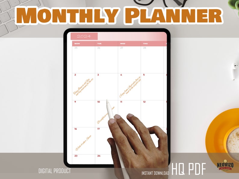 20232024 Planner Goodnotes Pink 20232024 Calendar Etsy