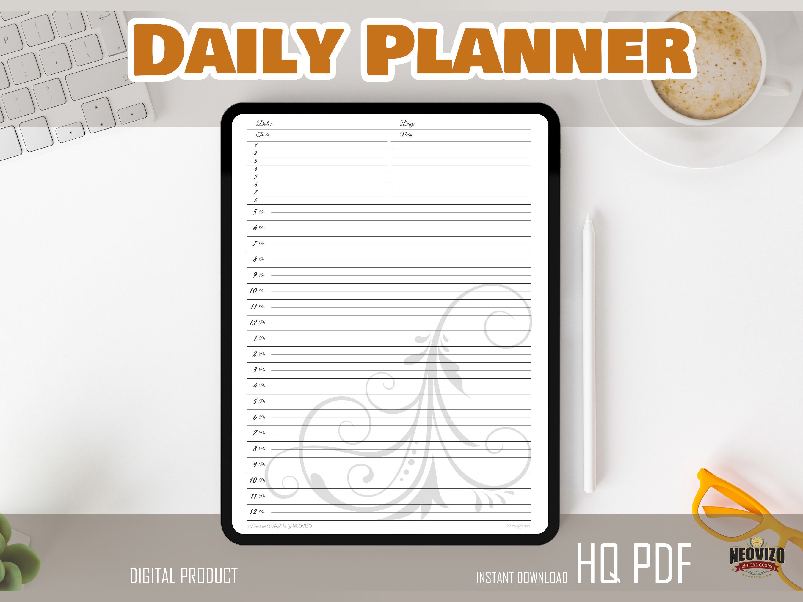 Undated Teacher Planner, Visual Schedule Printable, Productivity