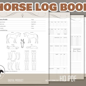 Printable Horse Records Book Horse Stable Sheet Pack Horse - Etsy