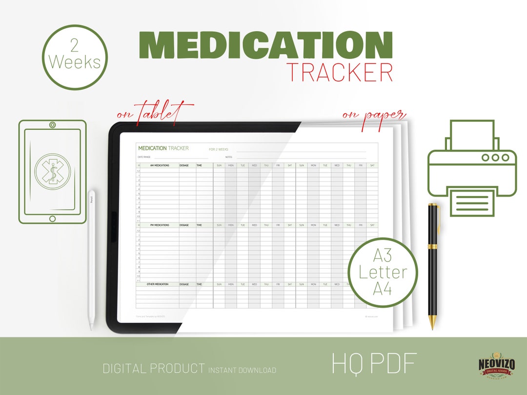Medication Record Sheet for A Twoweek Period, Medication