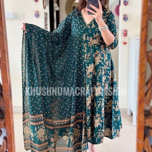 Indian Embroidered Anarkali Kurti Pant with Dupatta Set for Women, 3piece Suit Set, readymade salwar kameez, pakistani dress, suit for eid