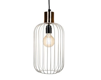 Design Vintage Pendelleuchte Lampe | Hängeleuchte Albo Gold Weiss | Deckenlampe für Küche, Wohnzimmer oder über den Esstisch |