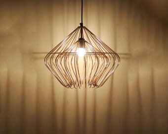 Design Vintage Pendelleuchte Lampe | Hängeleuchte Hooper Silberfarbig | Deckenlampe für Küche, Wohnzimmer oder über den Esstisch |