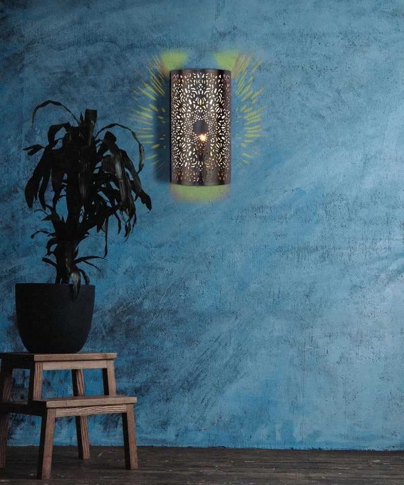 Lot de 2 appliques murales orientales Marrakech en métal Applique Yassan argentée comme décoration murale Décoration murale éclairage image 6