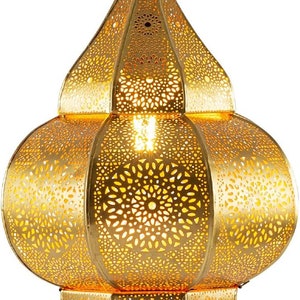Lampada a sospensione orientale Lunar Gold Lampada a sospensione dal design marocchino Lampada per il soggiorno, la cucina o appesa sopra il tavolo da pranzo immagine 5